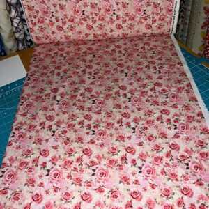 Shabby Rose Fabric - 100 percent Cotton Fabric image 3