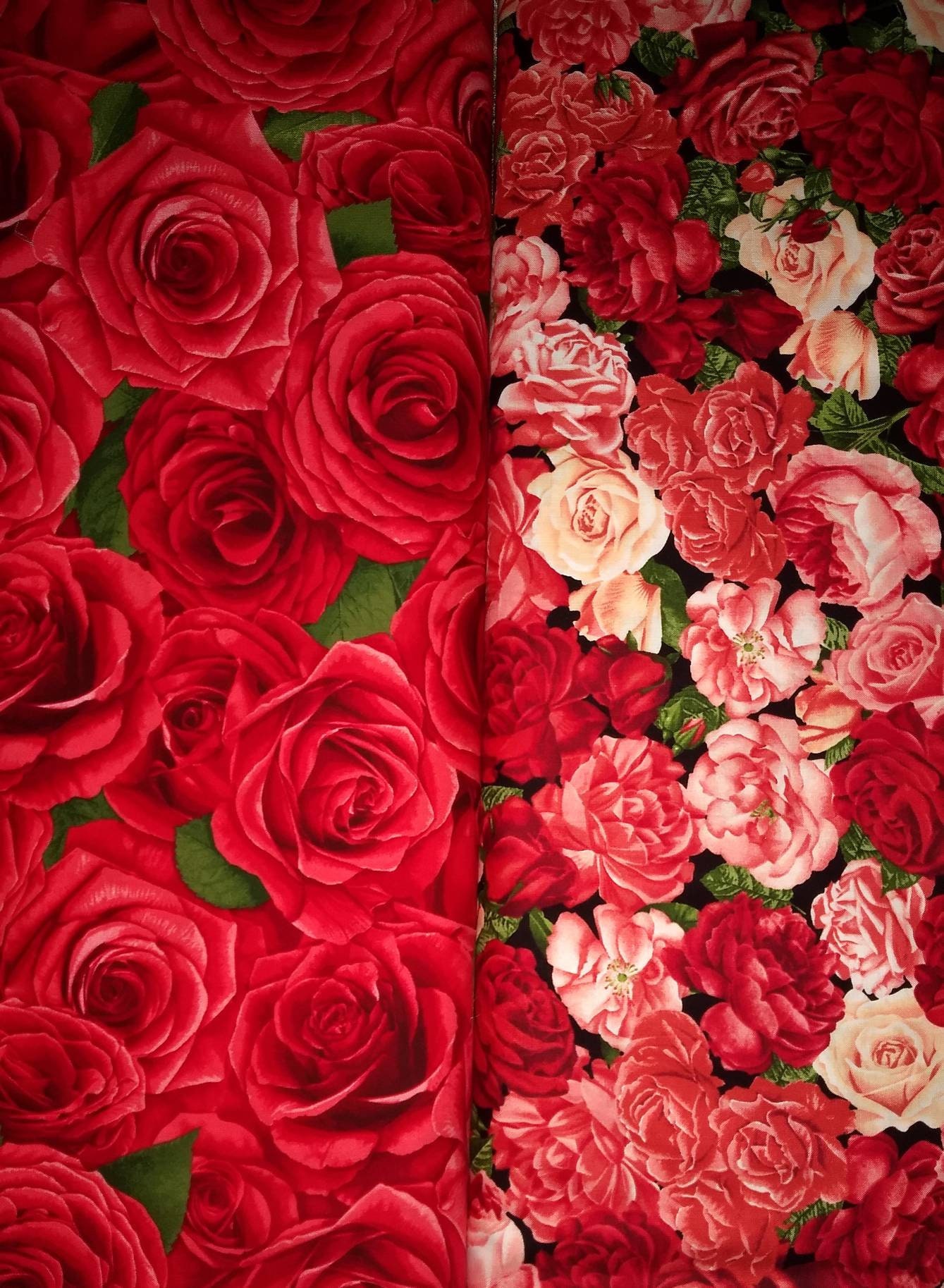 Rose Fabric, Red Rose Fabric, Pink Rose Fabric, Cotton Fabric, Cotton