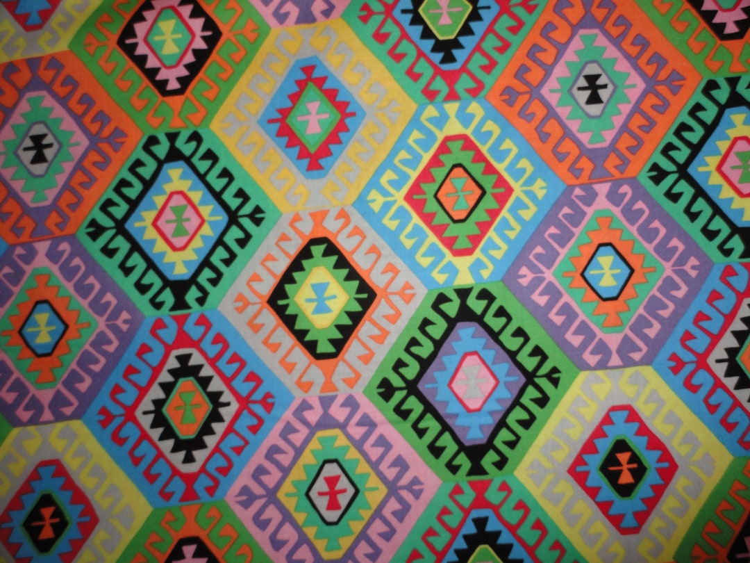 Tribal Print Fabric Fabric by the Yard Free Spirit Fabrics Etsy