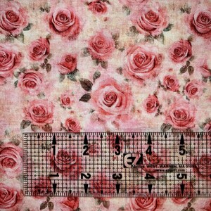 Shabby Rose Fabric - 100 percent Cotton Fabric image 6