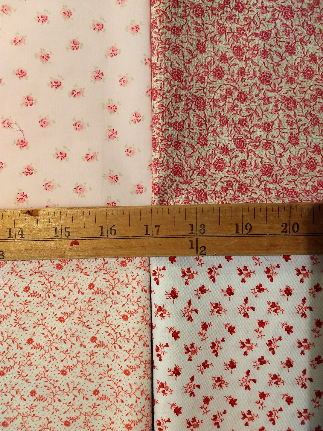 Fat Quarters Rose Fabric Tiny Pink Roses Cotton Fabric Etsy