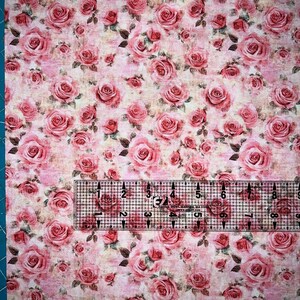 Shabby Rose Fabric - 100 percent Cotton Fabric image 7