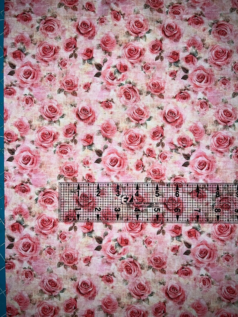 Shabby Rose Fabric - 100 percent Cotton Fabric image 7