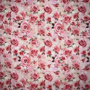 Shabby Rose Fabric - 100 percent Cotton Fabric image 2