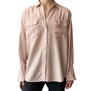Vintage Striped Pink Blouse Buttonup