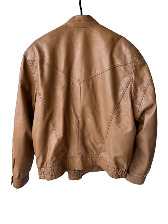Vintage Faux Leather Bomber style 1980s jacket - … - image 6