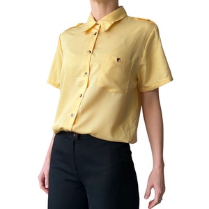 Vintage Blouse from Nandas - made in Italy - size 38/40 - yellow - unique buttons - soft