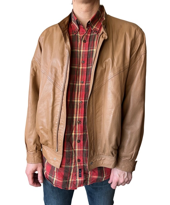 Vintage Faux Leather Bomber style 1980s jacket - … - image 1