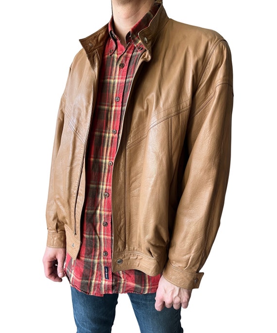 Vintage Faux Leather Bomber style 1980s jacket - … - image 2