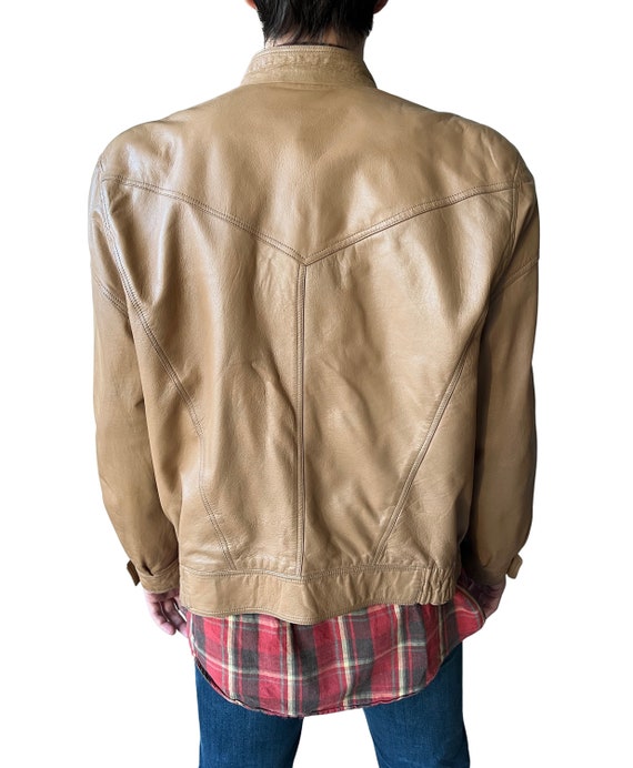 Vintage Faux Leather Bomber style 1980s jacket - … - image 4