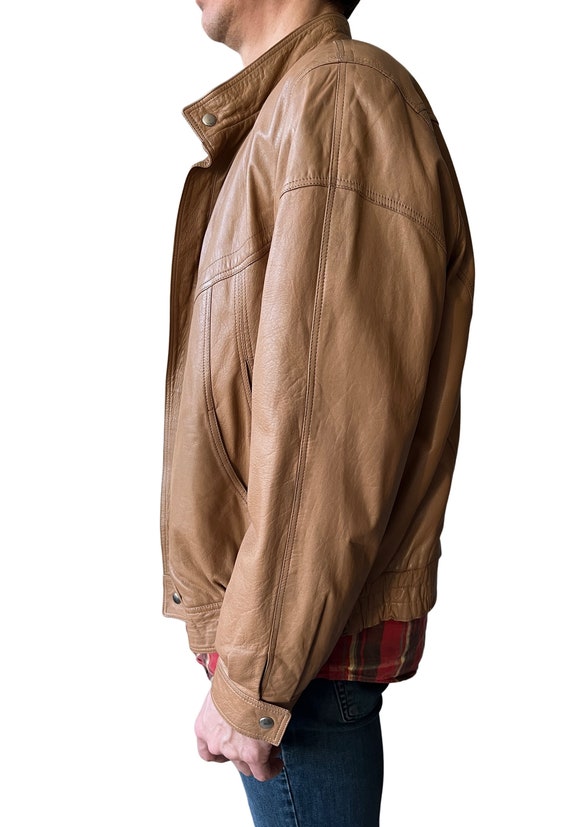 Vintage Faux Leather Bomber style 1980s jacket - … - image 3