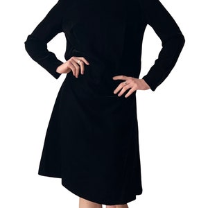 Vintage Velvet Zip up Dress - darted bust - thick - inner lining - S-M