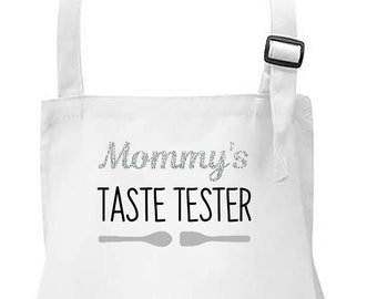 Mommy's Taste Tester Apron for Children, Kids Baking Apron, Children's Baking Apron, Mother's Day Apron for Children