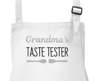 Grandma's Taste Tester Apron for Children, Kids Baking Apron, Children's Baking Apron, Mother's Day Apron for Children