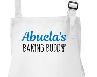Abuela's Baking Buddy Apron for Children, Kids Baking Apron, Children's Baking Apron, Mother's Day Apron for Children