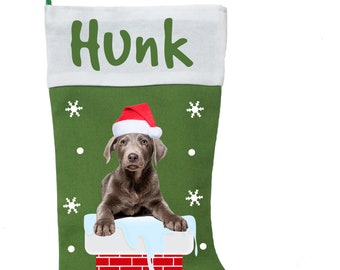 Silver Labrador Christmas Stocking, Silver Labrador Stocking, Silver Lab Christmas Gift, Silver Labrador Gift
