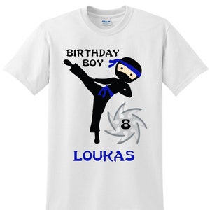 Personalized Ninja Birthday Boy Shirt: Cotton Ninja Party Tee