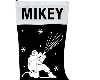 Firefighter Christmas Stocking, Fireman Stocking, Firefighter Christmas Gift, Custom Fireman Stocking