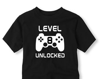 Personalized Gamer Birthday Shirt: Level Unlocked Gaming Tee