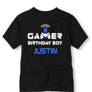 Personalized Gamer Birthday Boy Shirt: Custom Gaming Tee