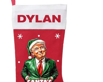 Trump Christmas Stocking, Santa’s Favorite President Christmas Stocking, Custom Trump Stocking