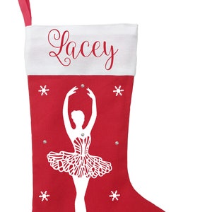 Ballerina Christmas Stocking, Ballerina Stocking, Ballerina Christmas Gift, Dancer Christmas Stocking, Dancer Stocking