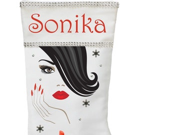 Personalized Beauty Christmas Stocking: Makeup Artist Gift