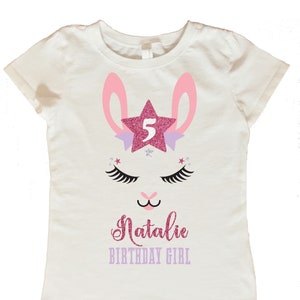 Personalized Llama Birthday Girl Shirt: Custom Star Tee