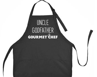 Apron for Uncle, Apron For Godfather, Gourmet Chef Apron, Gift for Godfather, Godfather Gift, Father's Day Gift for Godfather