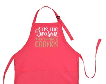 Tis the Season for Baking Cookies Apron, Christmas Cookie Apron, Christmas Apron, Christmas Baking Gift