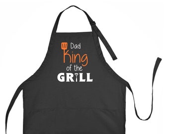 Dad King of the Grill Apron, Dad Grilling Apron, Grilling Apron for Dad, Custom Grilling Apron, Gift for Dad