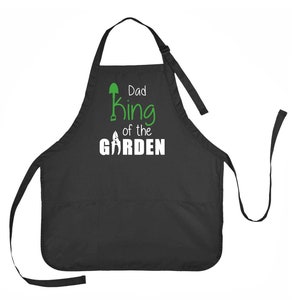 Papa König der Gartenschürze, Papa Gartenschürze, Gärtnerschürze für Papa, Benutzerdefinierte Gartenschürze, Geschenk für Papa Bild 1