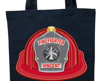 Halloween-Tasche im Feuerwehr-Design, personalisierte Feuerwehr-Halloween-Tasche