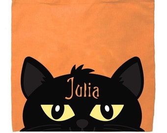 Personalisierte Katzen-Halloween-Trick-or-Treat-Tasche