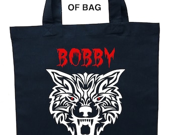 Personalized Werewolf Trick or Treat Bag: Halloween Loot Bag