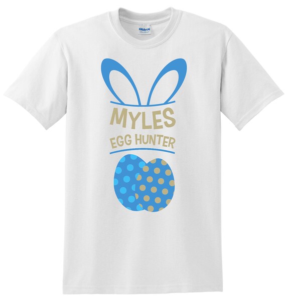Personalized Easter Egg Hunt Shirt: Boys 'Egg Hunter' Cotton Tee