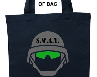 Personalized Swat Team Trick or Treat Bag: Cotton Halloween Loot Bag