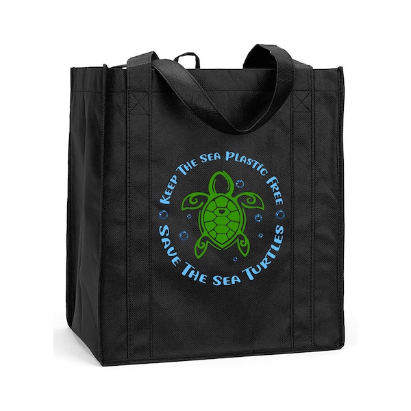 Save a Turtle Shopping Bag, Reusable Save a Turtle Shopping Bag, Reusable Save the Turtles Grocery Bag, Keep the Sea Plastic Free Bag