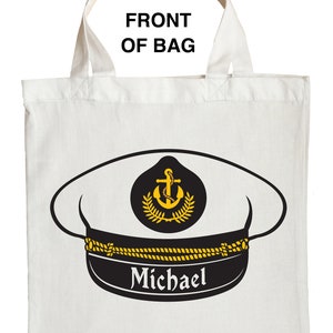 Angelkapitän Süßes oder Saures Tasche, Marinekapitän Halloween Tasche, Angelkapitän Loot Bag, Navy Captain Candy Tasche, Custom Angelkapitän Tasche