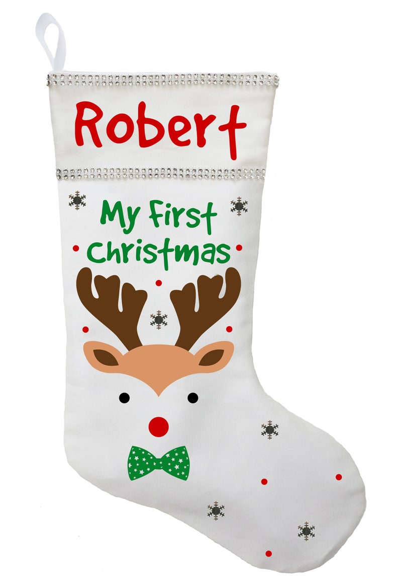 First Christmas Stocking Baby Boys First Christmas Stocking Etsy