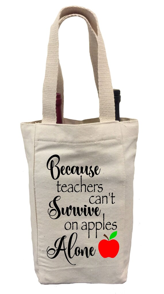 Wine Tote for Teachers Wine Gift Bag for Teachers Teacher | Etsy