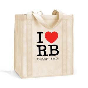 Custom Reusable Shopping Bag, Personalized Reusable Grocery Bag, I Love My City Shopping Bag, I Love Reusable Shopping Tote, I Love Grocery Cream