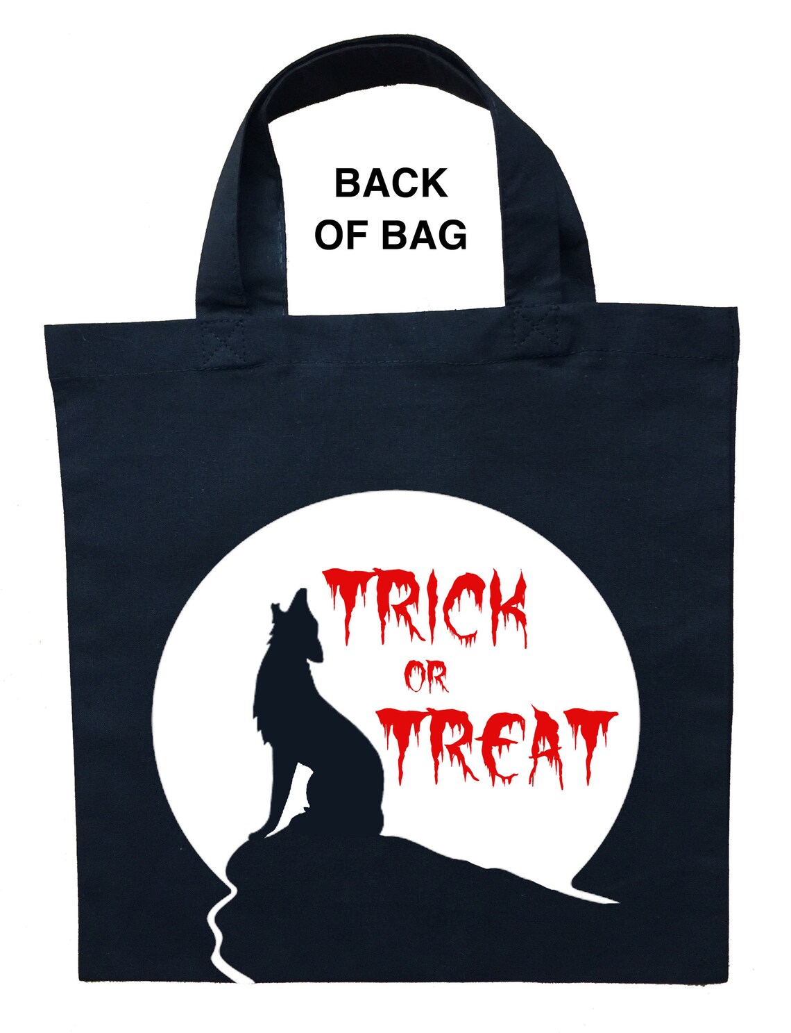 Werewolf Trick or Treat Bag Personalized Werewolf Halloween Etsy