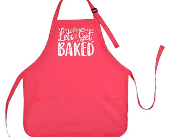 Let's Get Baked Christmas Apron, Let's Get Baked Apron, Christmas Apron, Christmas Baking Gift
