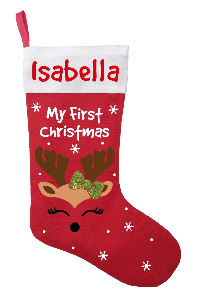 First Christmas Stocking Baby Girls First Christmas Stocking Etsy