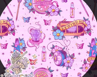 Nostalgia 90's Tattoo Flash | Seamless File, Surface Pattern, Fabric Design