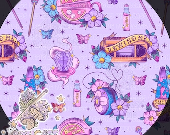 Nostalgia 90's Tattoo Flash | Seamless File, Surface Pattern, Fabric Design