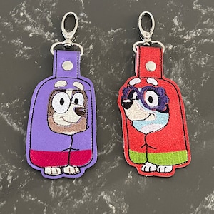 Set of two Bluey inspired fan made backpack charms. Grannie Janet and Grannie Rita. Bingo backpack charm. Key fob. Key Chain