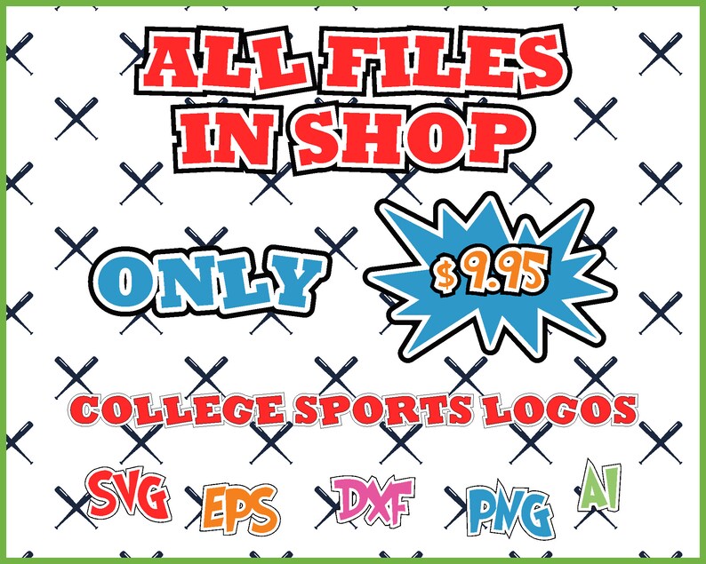 Download Png Or Prints Silhouette Ai College Team Logos Svg For Cricut Dxf All Files In Shop Svg Bundle Svg Eps Clip Art Art Collectibles