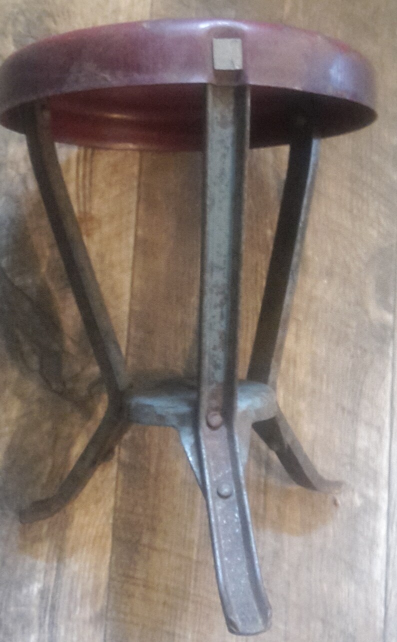 Vintage Starline Metal Milk Stool with STAR early 1900s Excellent Antique Condition